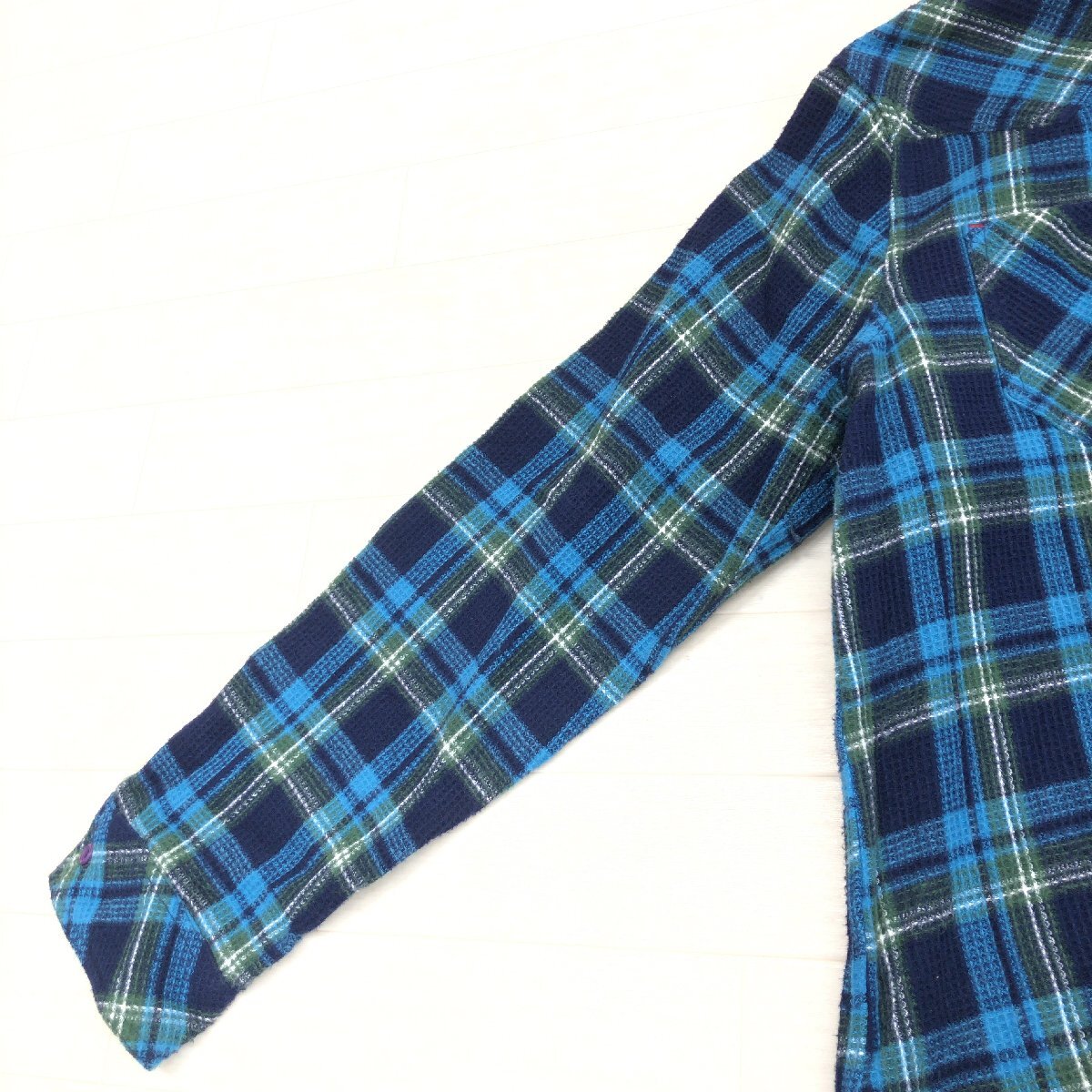 As Know As olaca アズノゥアズ オオラカ タータンチェック ワッフル シャツ 15(2XL) ブラウス ネルシャツ 3L ゆったり 大きい レディース_画像7