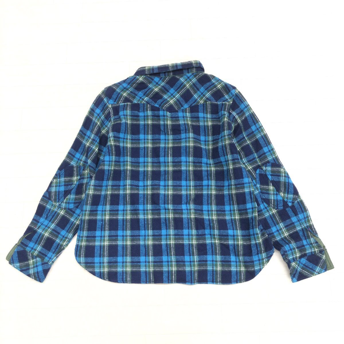 As Know As olaca アズノゥアズ オオラカ タータンチェック ワッフル シャツ 15(2XL) ブラウス ネルシャツ 3L ゆったり 大きい レディース_画像2