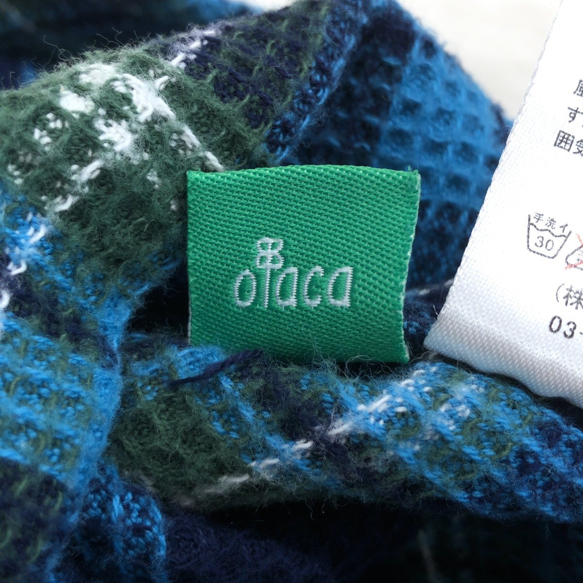 As Know As olaca アズノゥアズ オオラカ タータンチェック ワッフル シャツ 15(2XL) ブラウス ネルシャツ 3L ゆったり 大きい レディース_画像4