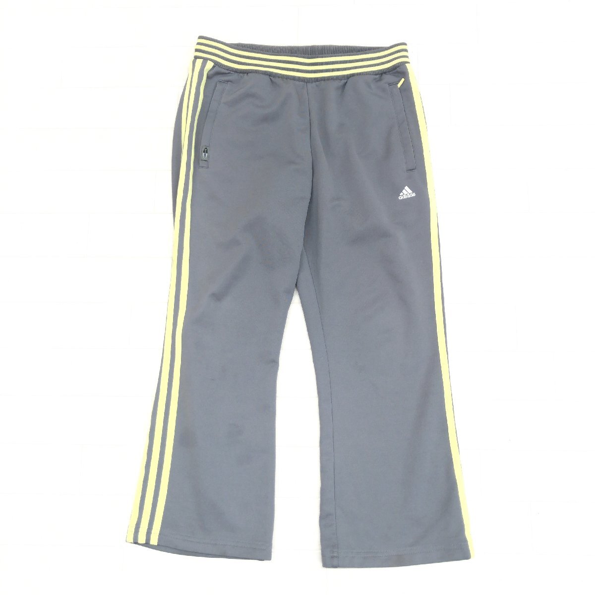 adidas アディダス スリーライン ジャージ パンツ OT(XL) グレー トラックパンツ トレーニング 9分丈 LL 2L ゆったり 大きい レディース_画像1