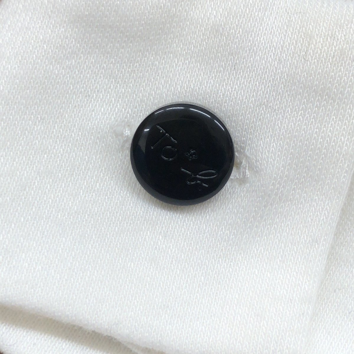 ●To b by agnes b. アニエスベー ウール混 Aライン コンビ ドレス ワンピース 36(S) 黒×白 ミディ丈 長袖 チュニック レディース_画像8