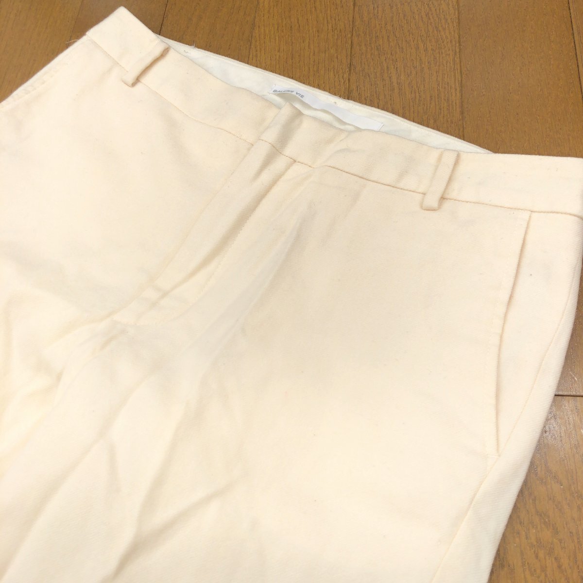 GALERIE VIE ギャルリーヴィー トゥモローランド ウール100% テーパードパンツ 0 w74 白系 アイボリー 日本製 スラックス レディース_画像4