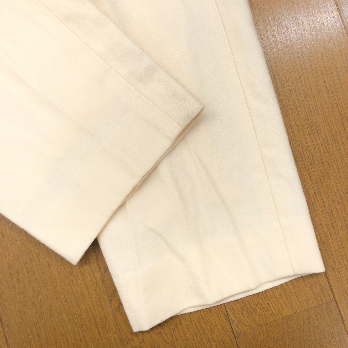 GALERIE VIE ギャルリーヴィー トゥモローランド ウール100% テーパードパンツ 0 w74 白系 アイボリー 日本製 スラックス レディース_画像6