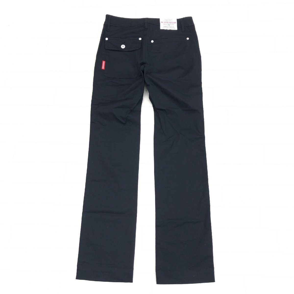 美品 le coq sportif GOLF ルコックゴルフ ストレッチ コットン ゴルフパンツ 9(M) 黒 ブラック スラックス ゴルフウェア レディース 婦人_画像2
