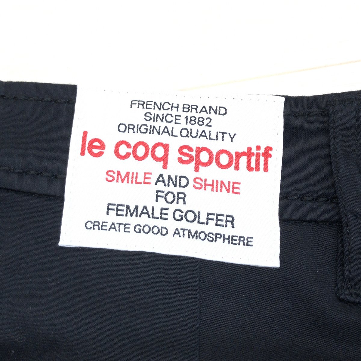 美品 le coq sportif GOLF ルコックゴルフ ストレッチ コットン ゴルフパンツ 9(M) 黒 ブラック スラックス ゴルフウェア レディース 婦人_画像5