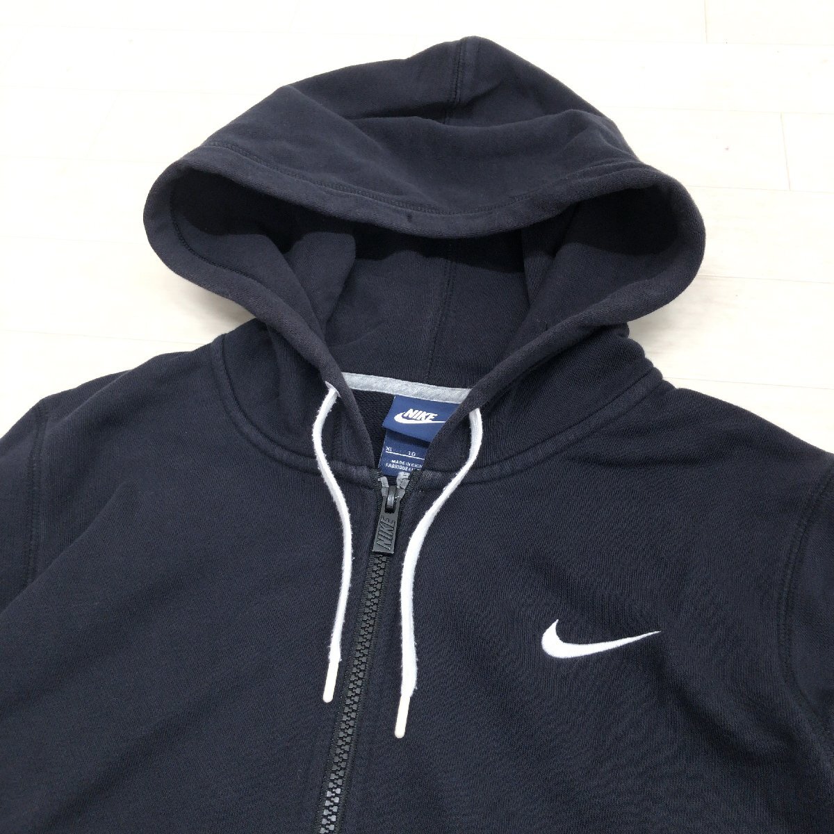 ●NIKE ナイキ ポイントロゴ刺繍 ジップアップ スウェット パーカー XL 黒 ブラック ジャケット 羽織り LL 2L ゆったり 大きい レディース_画像6