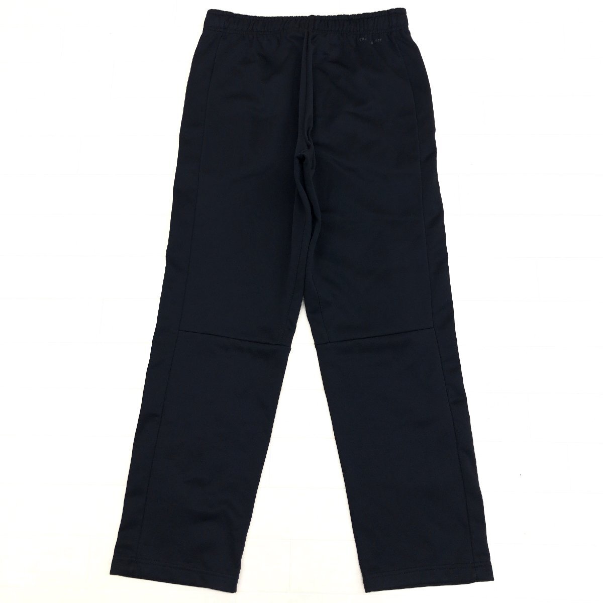 ●NIKE ナイキ THERMA-FIT ロゴ刺繍 裏起毛 ジャージ トレーニングパンツ M 黒 ブラック トラックパンツ ウォームアップ スポーツ メンズ_画像2