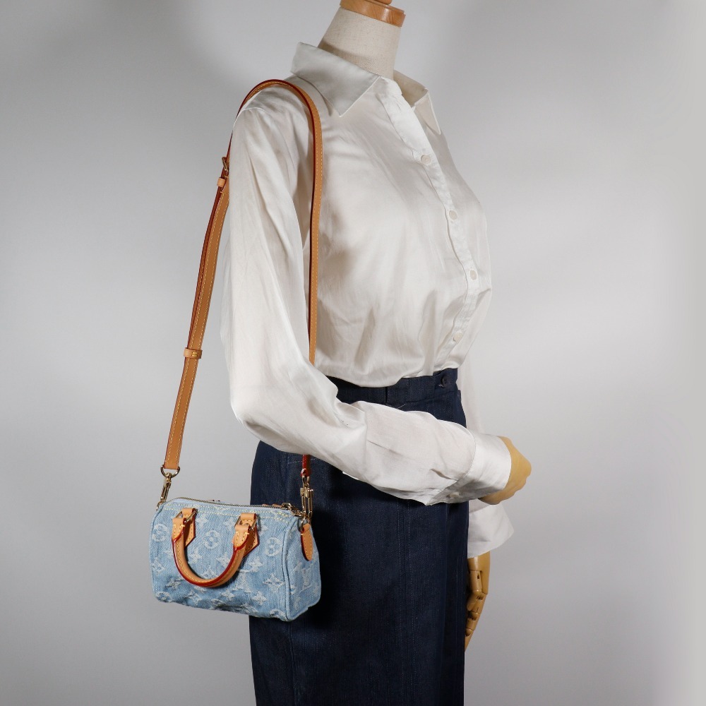 LOUIS VUITTON ルイ・ヴィトン ナノ・スピーディ 2WAYショルダー M11212 ハンドバッグ モノグラムデニム 【I180725097】中古_画像10