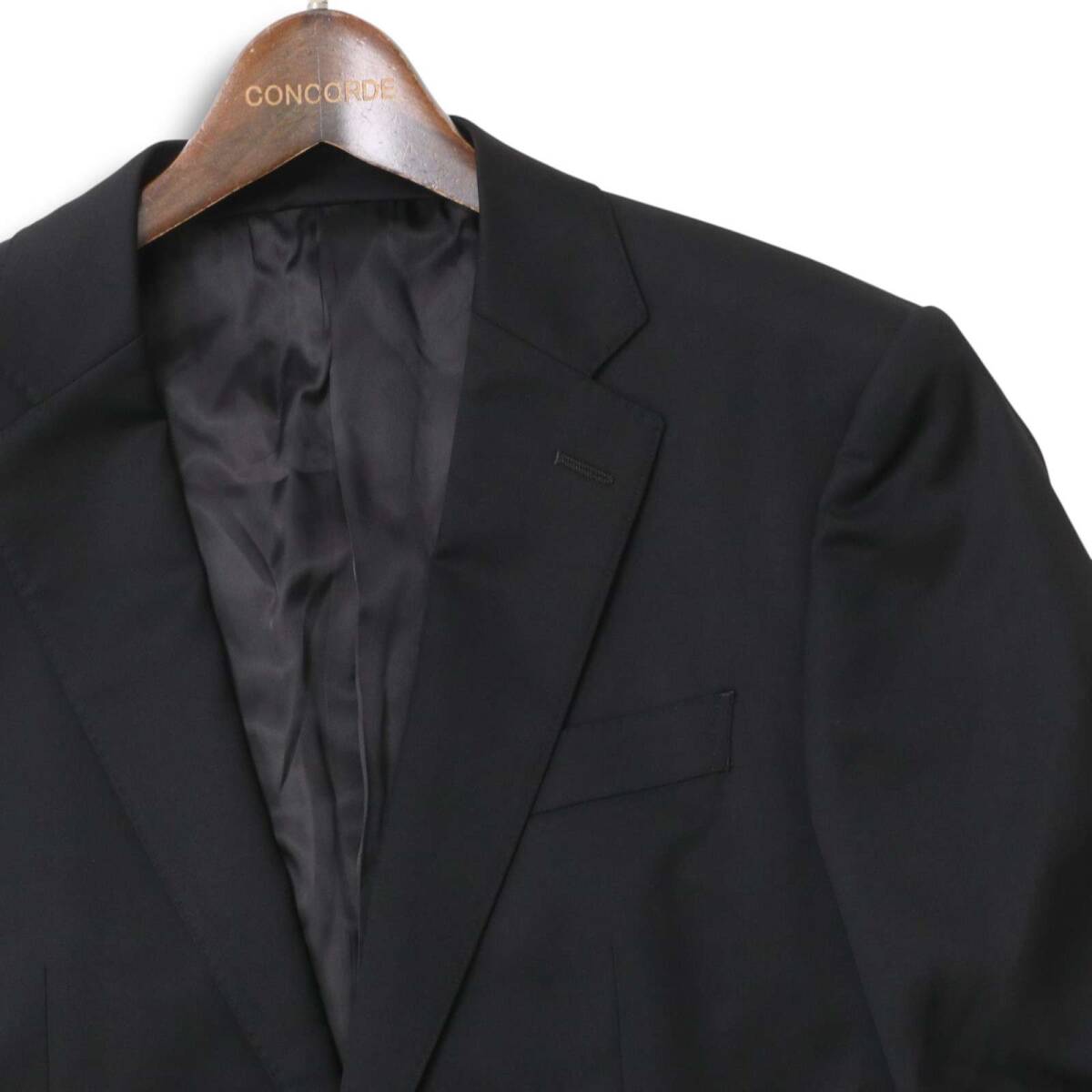 TAKEO KIKUCHI タケオキクチ 通年 総裏 イタリア カノニコ生地★ ウール100％ テーラード ジャケット Sz.2 メンズ 黒_画像2