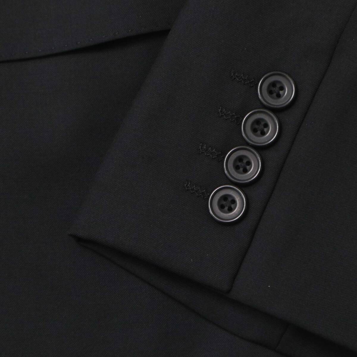 TAKEO KIKUCHI タケオキクチ 通年 総裏 イタリア カノニコ生地★ ウール100％ テーラード ジャケット Sz.2 メンズ 黒_画像3