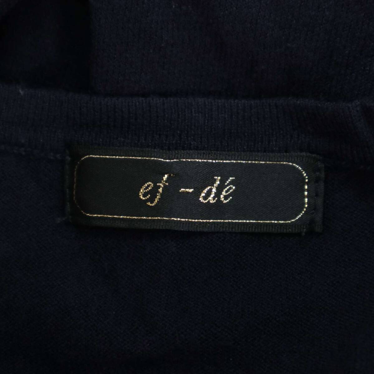 ef-de エフデ 通年★ ニット カーディガン Sz.9 レディース 紺 ネイビー_画像5