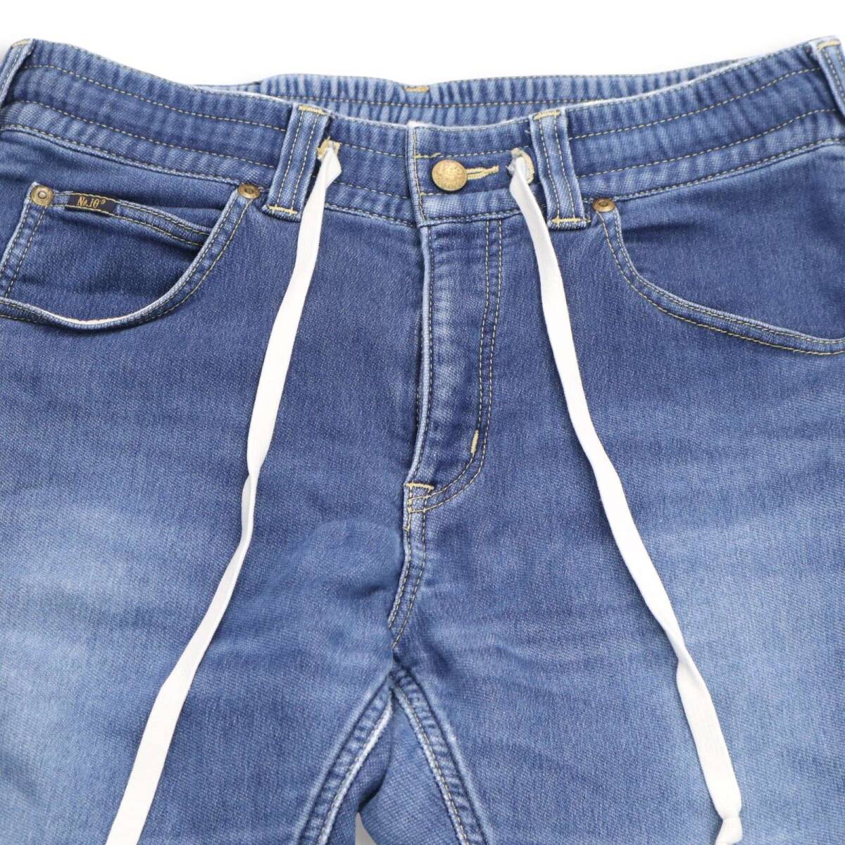 Lee リー × ナノユニバース別注★ LB0037 USED加工 スウェット デニム イージー ジョガー パンツ ジーンズ Sz.M メンズ_画像3