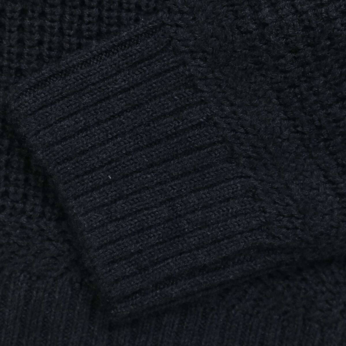 NICOLE Selection ニコル セレクション TRES ウール100%★ super 140's クルーネック ニット セーター Sz.48 メンズ 黒_画像3