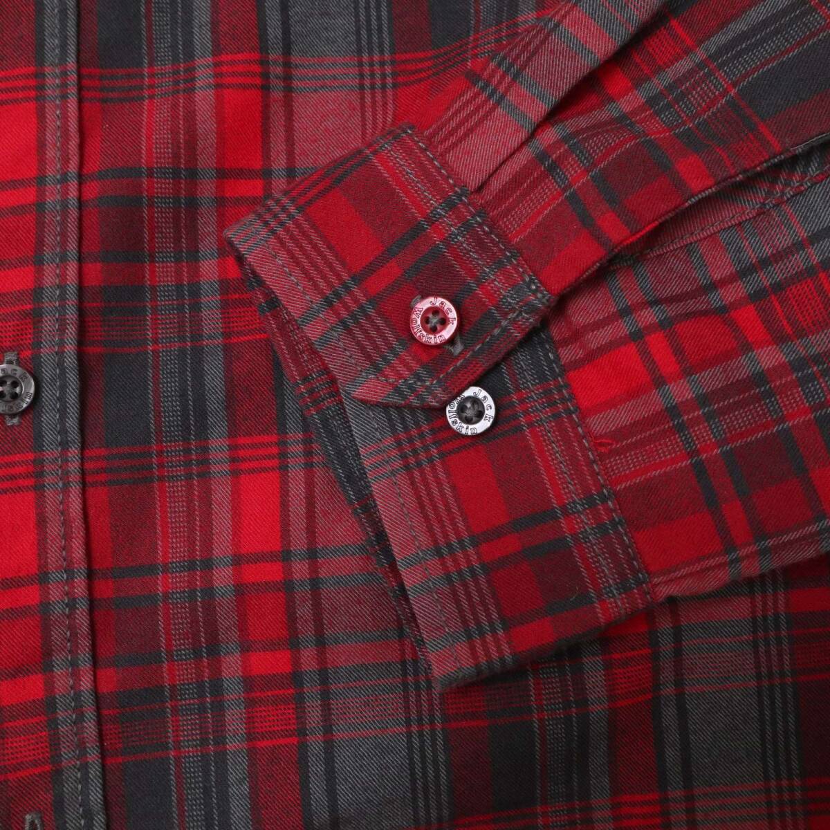 Jack Wolfskin ジャックウルフスキン 秋冬 刺繍★ SLIM FIT 長袖 チェック シャツ Sz.XL メンズ アウトドア 大きいサイズ_画像3