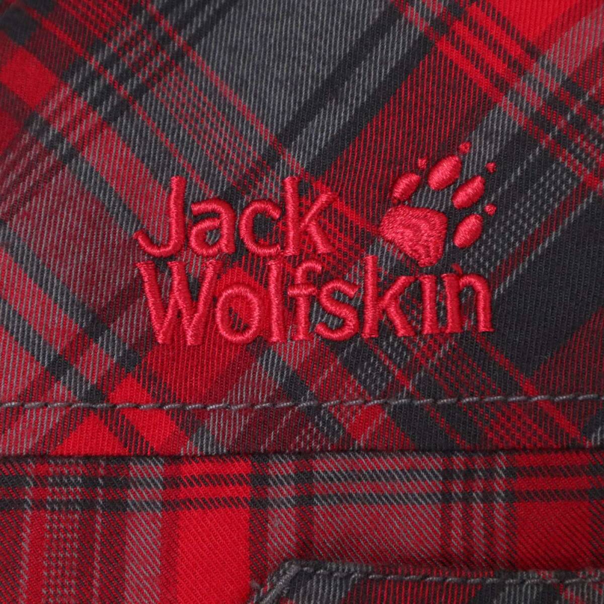 Jack Wolfskin ジャックウルフスキン 秋冬 刺繍★ SLIM FIT 長袖 チェック シャツ Sz.XL メンズ アウトドア 大きいサイズ_画像4