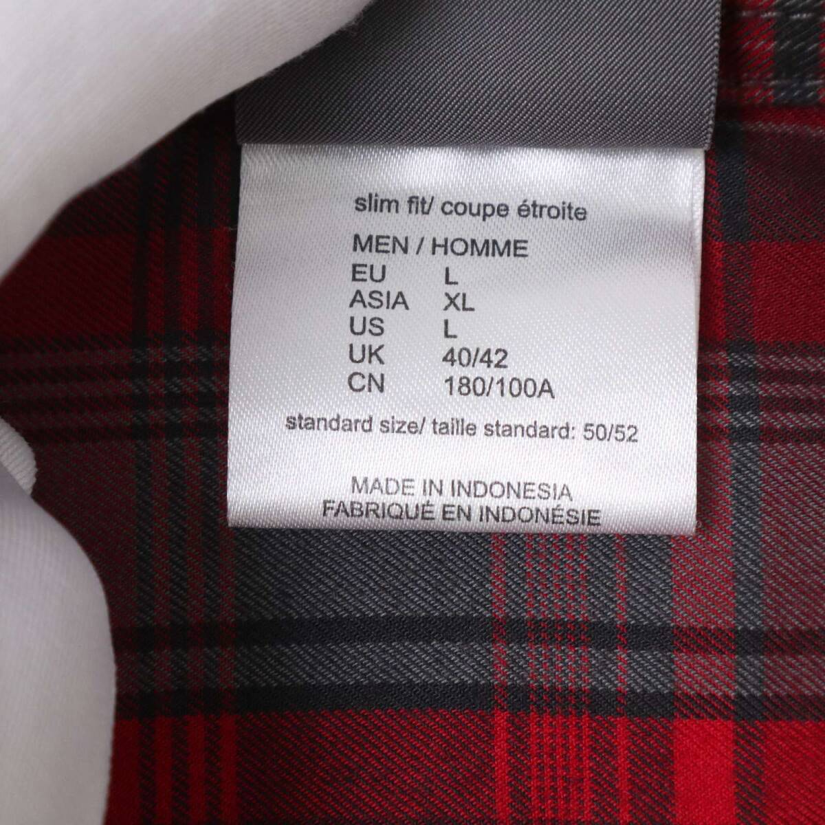 Jack Wolfskin ジャックウルフスキン 秋冬 刺繍★ SLIM FIT 長袖 チェック シャツ Sz.XL メンズ アウトドア 大きいサイズ_画像7