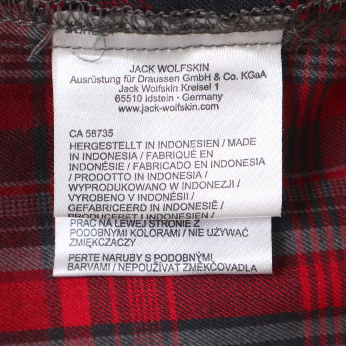 Jack Wolfskin ジャックウルフスキン 秋冬 刺繍★ SLIM FIT 長袖 チェック シャツ Sz.XL メンズ アウトドア 大きいサイズ_画像8