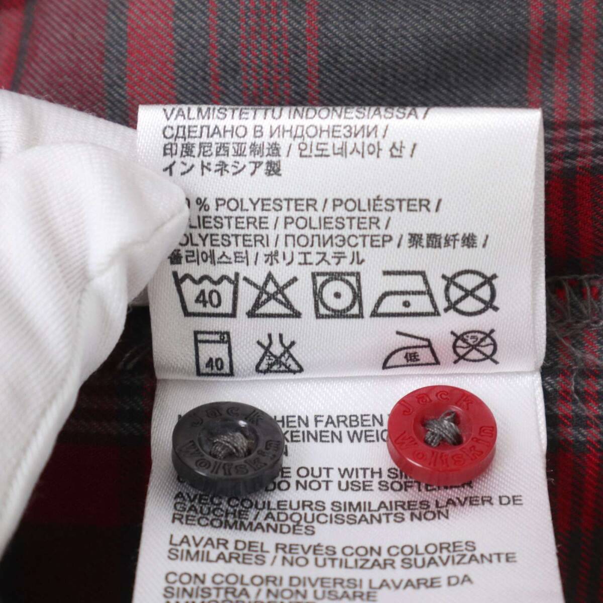 Jack Wolfskin ジャックウルフスキン 秋冬 刺繍★ SLIM FIT 長袖 チェック シャツ Sz.XL メンズ アウトドア 大きいサイズ_画像9