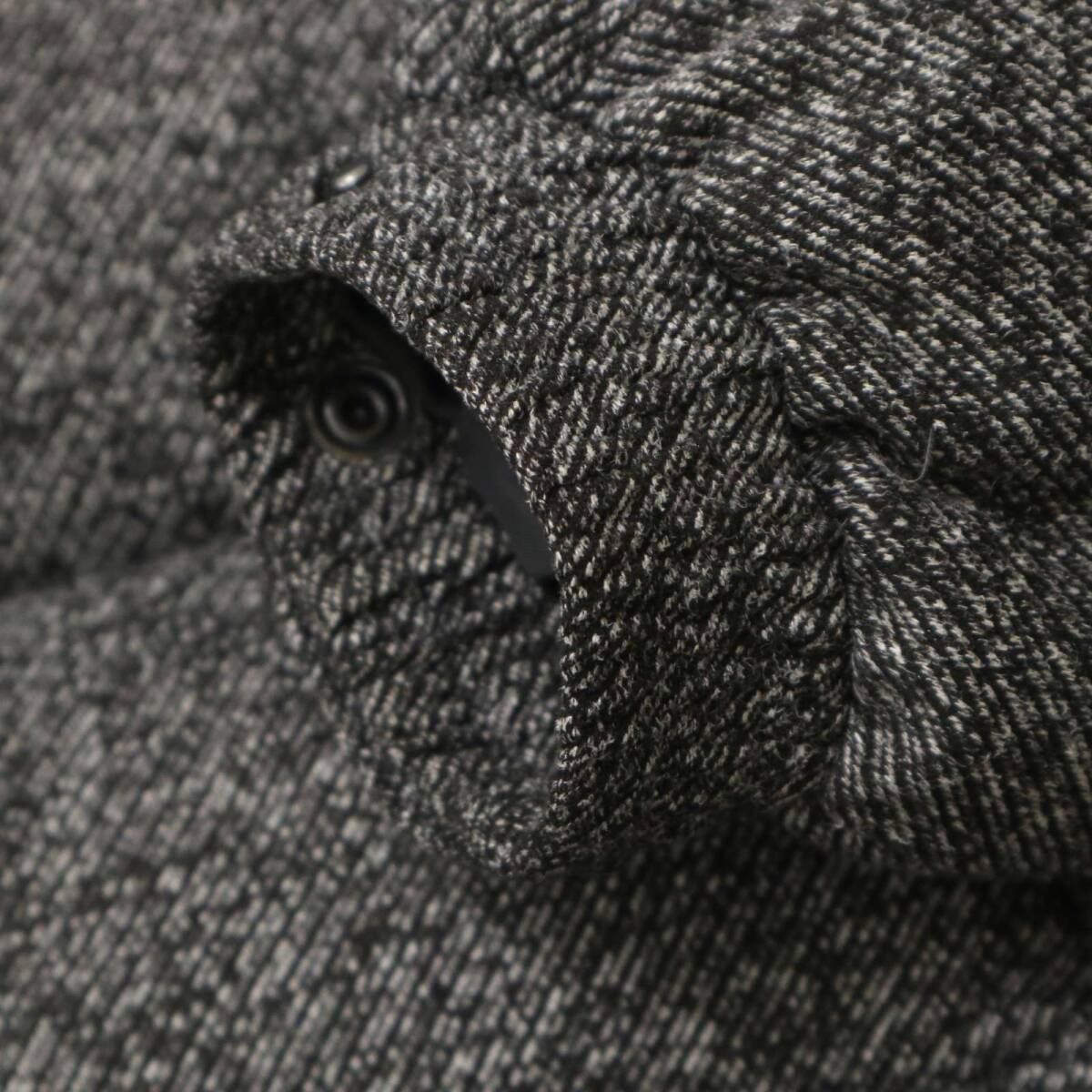 MEN'S MELROSE メンズメルローズ 秋冬 ツイード調 フーディー ダウン ジャケット Sz.3 メンズ_画像3