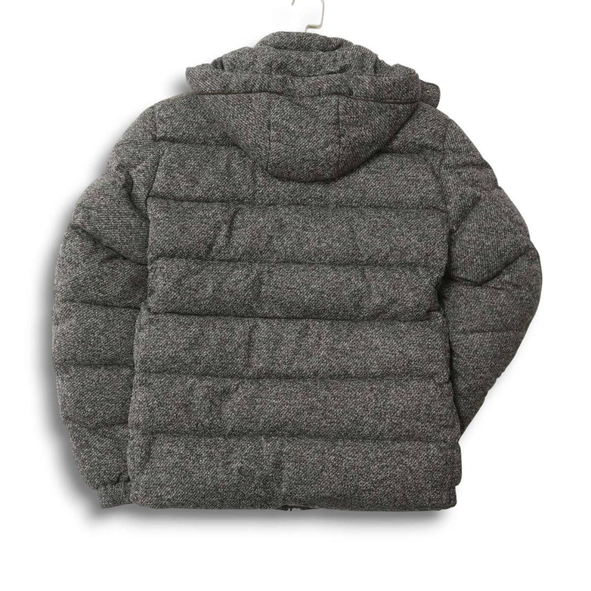 MEN'S MELROSE メンズメルローズ 秋冬 ツイード調 フーディー ダウン ジャケット Sz.3 メンズ_画像4