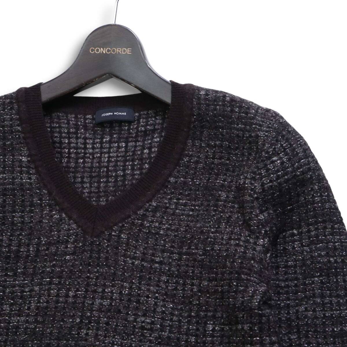 JOSEPH HOMME ジョセフ オム 秋冬 ウール モヘヤ混★ セーター Vネック プルオーバー ニット Sz.46 メンズ_画像2