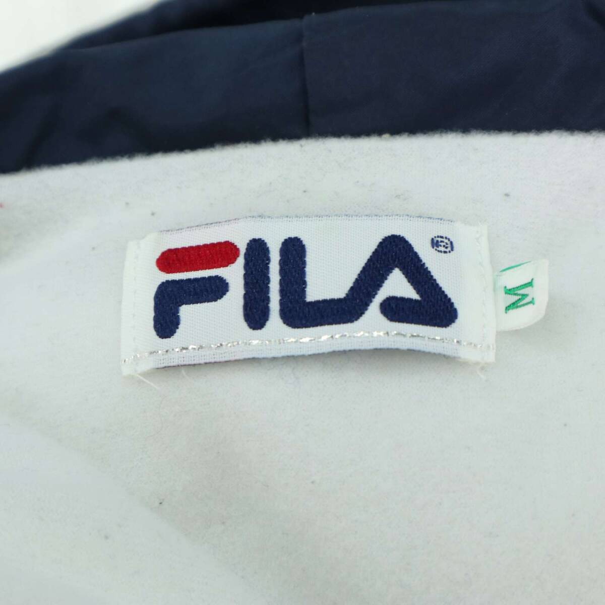 FILA フィラ 秋冬 裏起毛★ ウィンドブレーカー アノラックパーカー ブルゾン ジャケット Sz.M メンズ 白_画像7