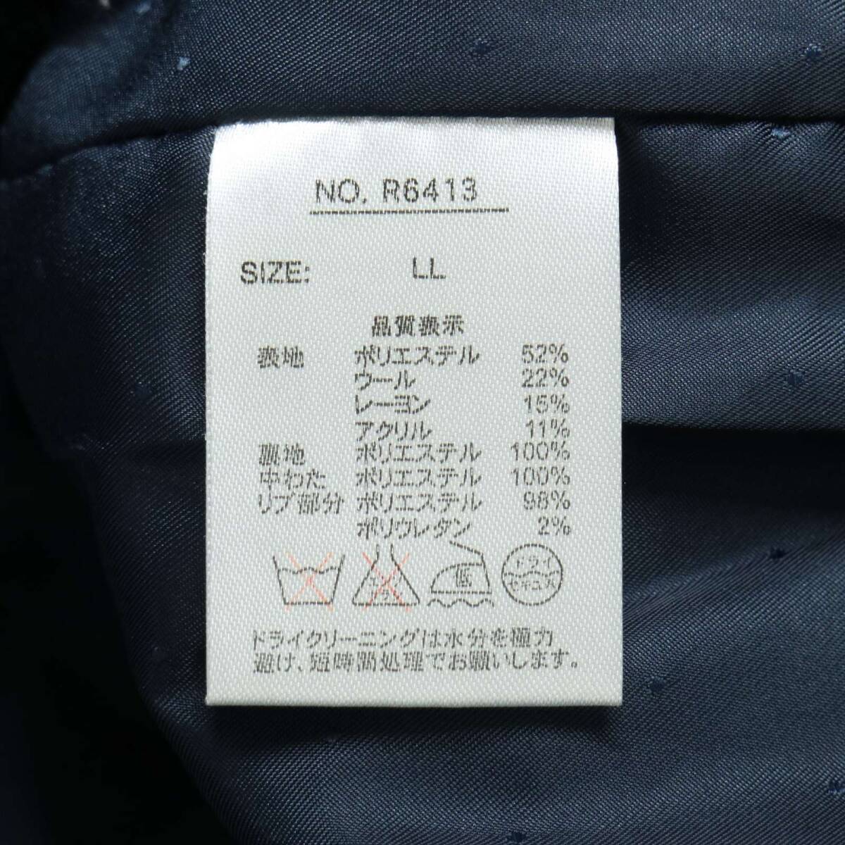 abx エービーエックス 秋冬 フード着脱可★ 中綿 ミックス調 フード ジャケット ブルゾン Sz.LL メンズ 紺_画像7