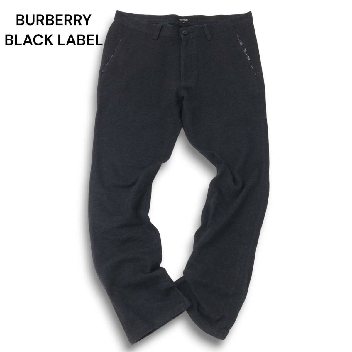 BURBERRY BLACK LABEL バーバリー ブラックレーベル 秋冬★ チェック使い ストレート パンツ Sz.76 メンズ_画像1