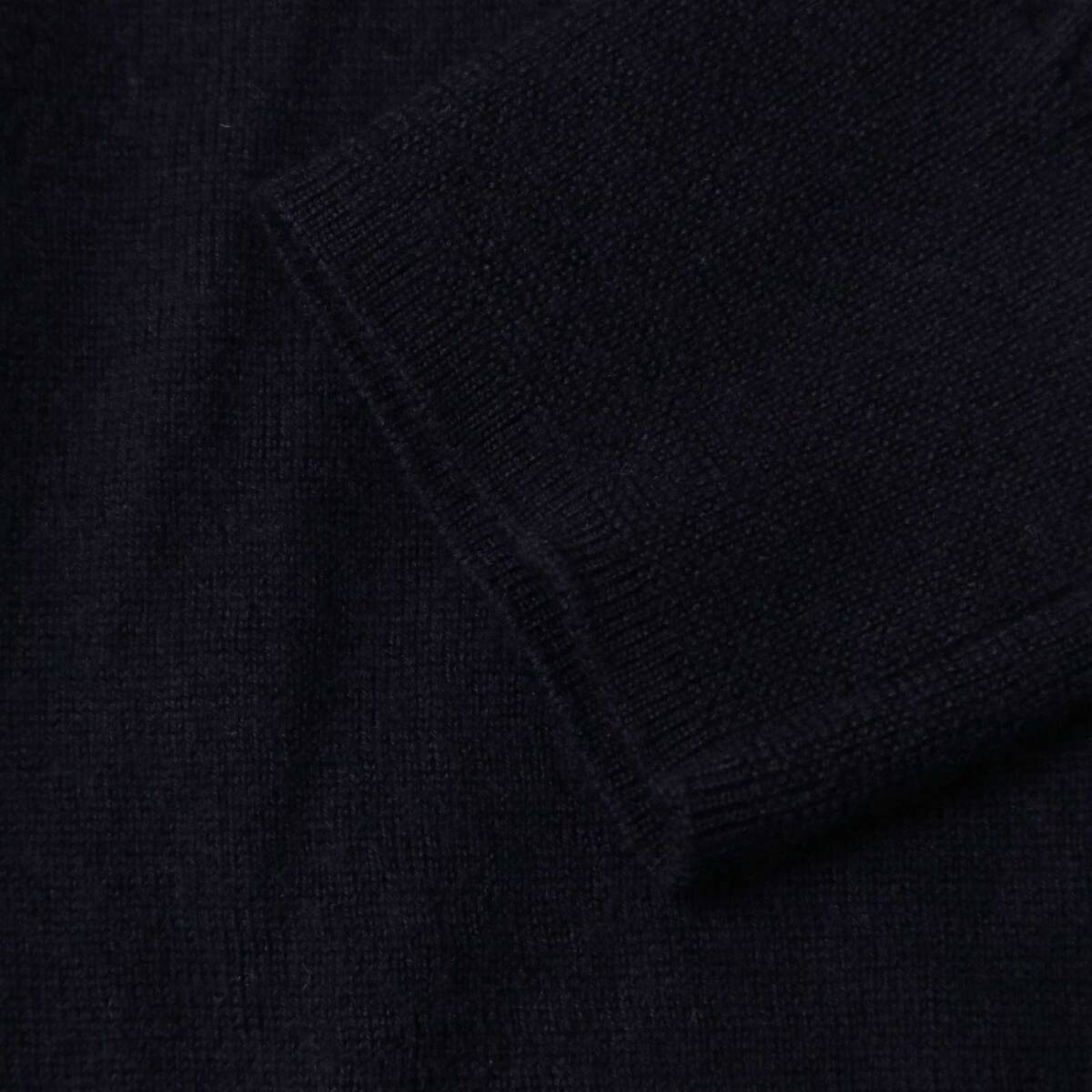 EDIFICE エディフィス 秋冬 ウール★ 切替 ストライプ ニット カーディガン Sz.48　メンズ ネイビー_画像3