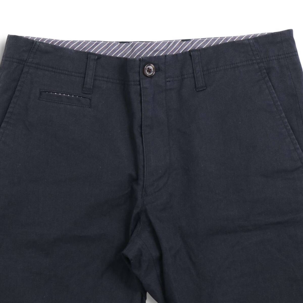 TAKEO KIKUCHI タケオキクチ 通年 ストレッチ★ ストレート スラックス パンツ Sz.3 メンズ 紺 ネイビー_画像3