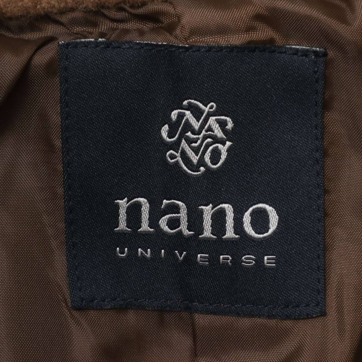 nano universe ナノユニバース 秋冬★ ロング ステンカラー コート Sz.M メンズ キャメル ベージュ_画像5