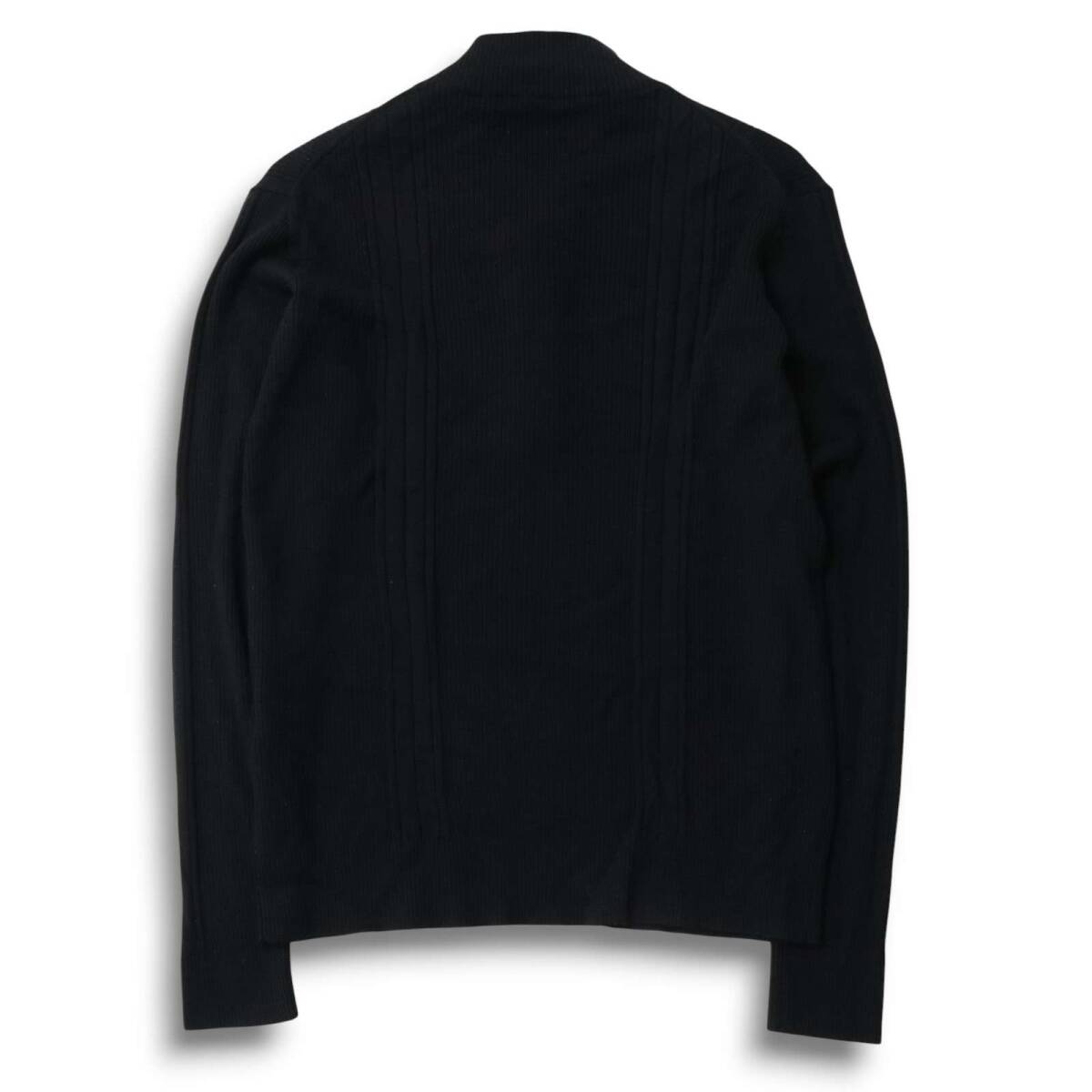 JOSEPH HOMME ジョセフ オム 秋冬 ウール100％★ ニット ハーフボタン プルオーバー リブ ニット セーター Sz.48 メンズ 黒_画像4
