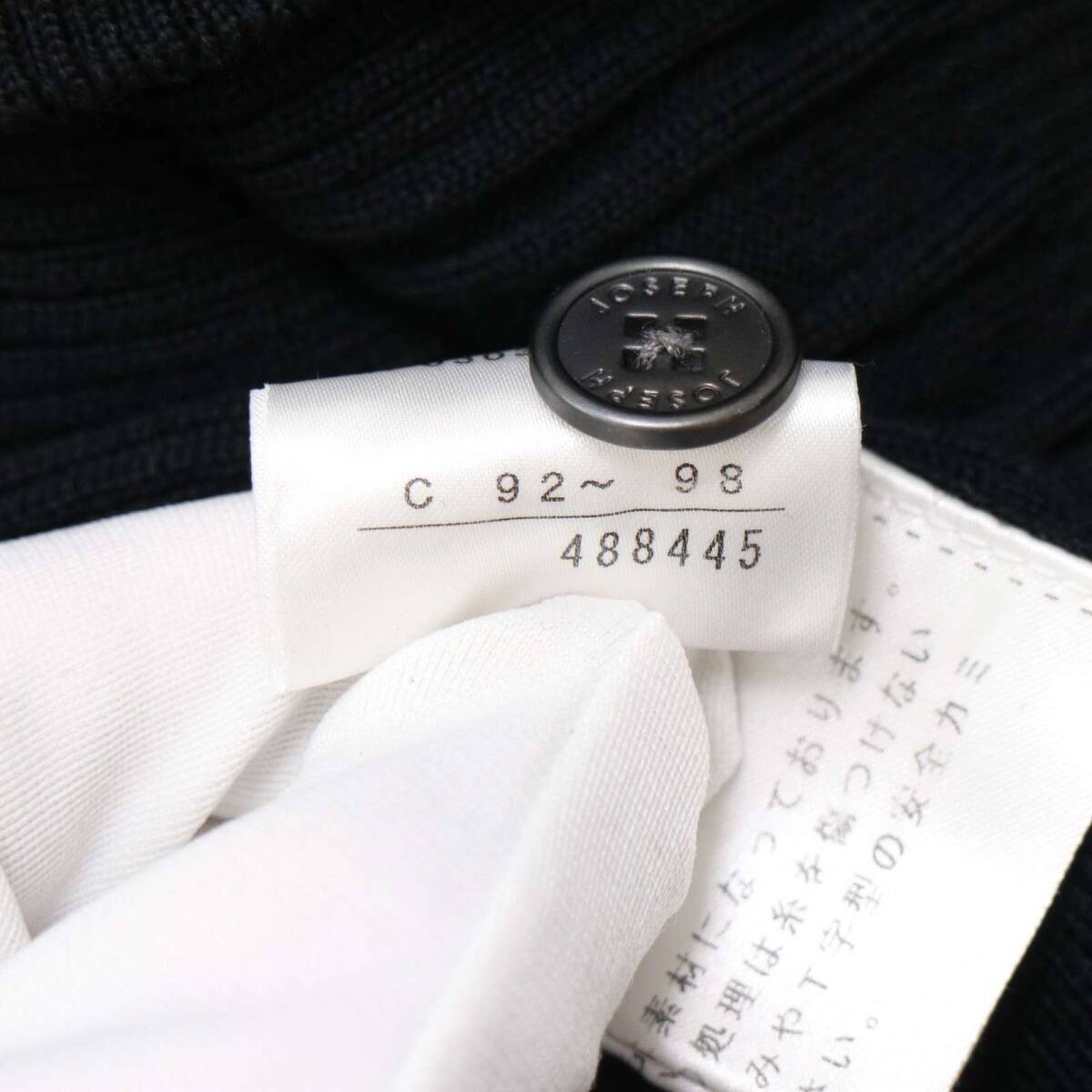 JOSEPH HOMME ジョセフ オム 秋冬 ウール100％★ ニット ハーフボタン プルオーバー リブ ニット セーター Sz.48 メンズ 黒_画像7