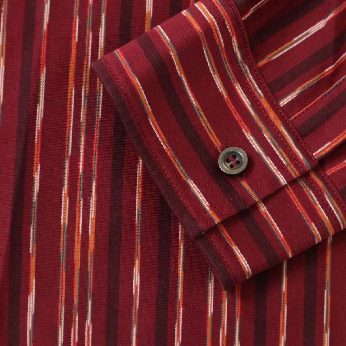 HUGO BOSS ヒューゴボス 通年★ マーセライズコットン 長袖 デザイン ストライプ シャツ Sz.L メンズ_画像3