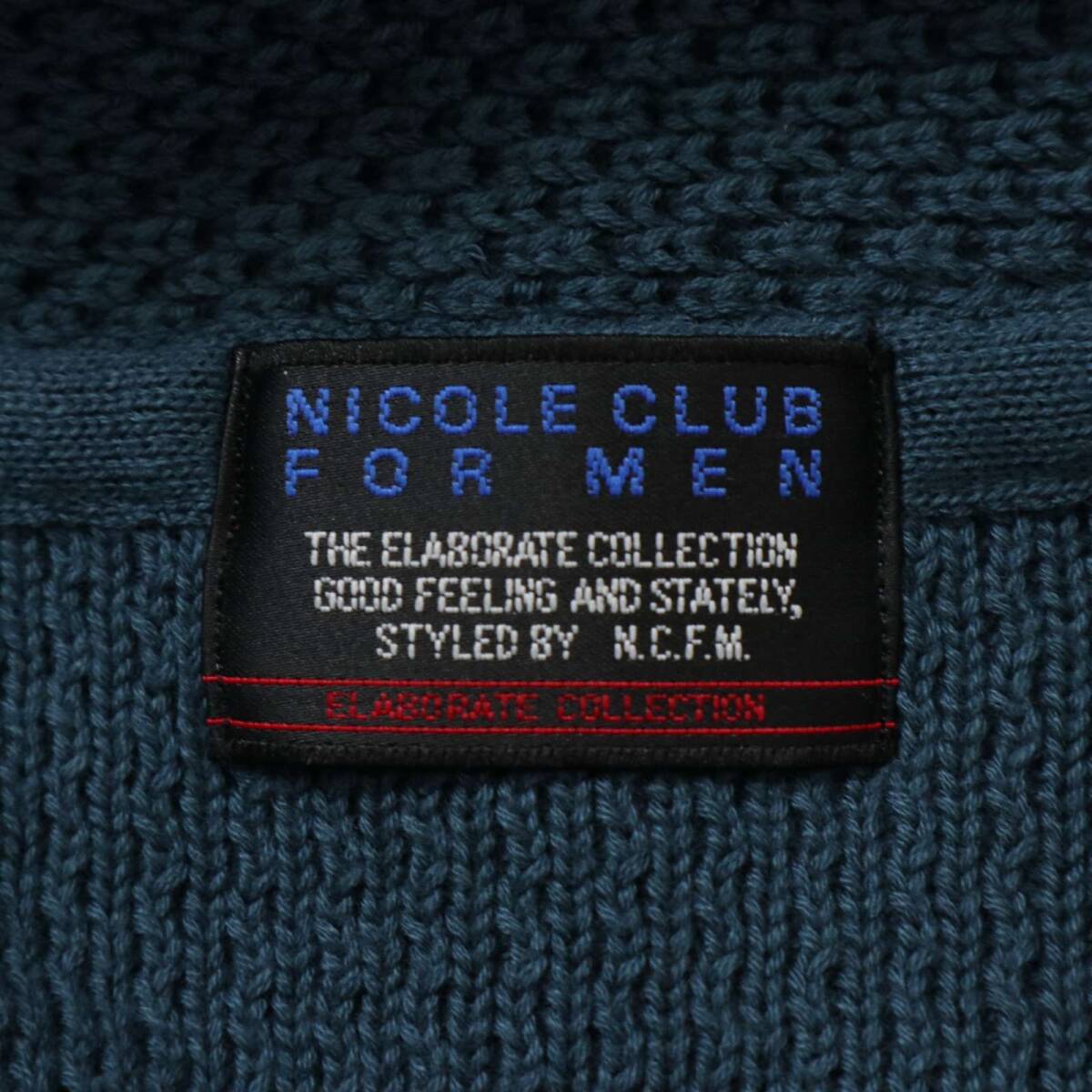 NICOLE CLUB FOR MEN ニコルクラブ フォーメン 秋冬★ ケーブル編み ショールカラー ニット カーディガン Sz.46 メンズ_画像5