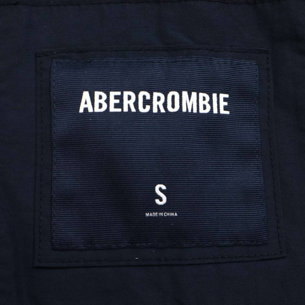 Abercrombie&Fitch アバクロンビー＆フィッチ 秋冬 ロゴ刺繍★ 裏起毛 ジップ ブルゾン ジャケット Sz.S メンズ 紺 ネイビー_画像7