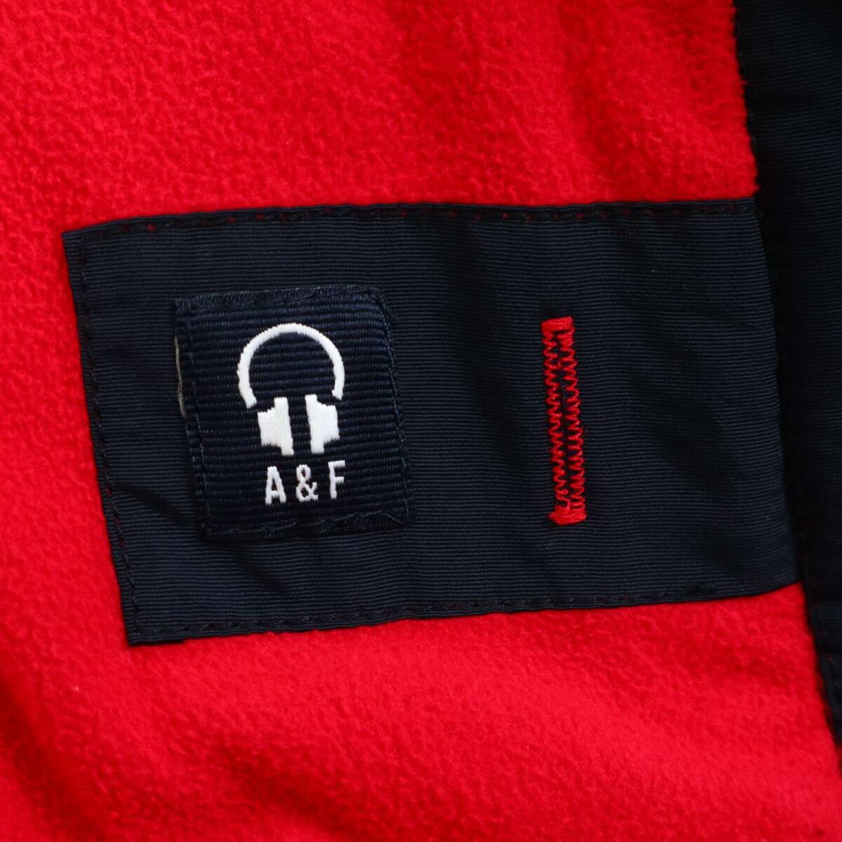 Abercrombie&Fitch アバクロンビー＆フィッチ 秋冬 ロゴ刺繍★ 裏起毛 ジップ ブルゾン ジャケット Sz.S メンズ 紺 ネイビー_画像8