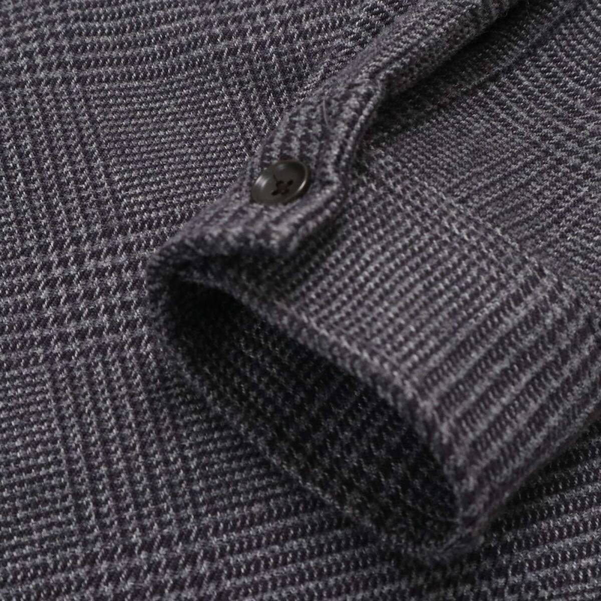 SHIPS any シップス エニィ 秋冬★ グレンチェック オーバーサイズ シャツ ジャケット Sz.L メンズ グレー_画像3