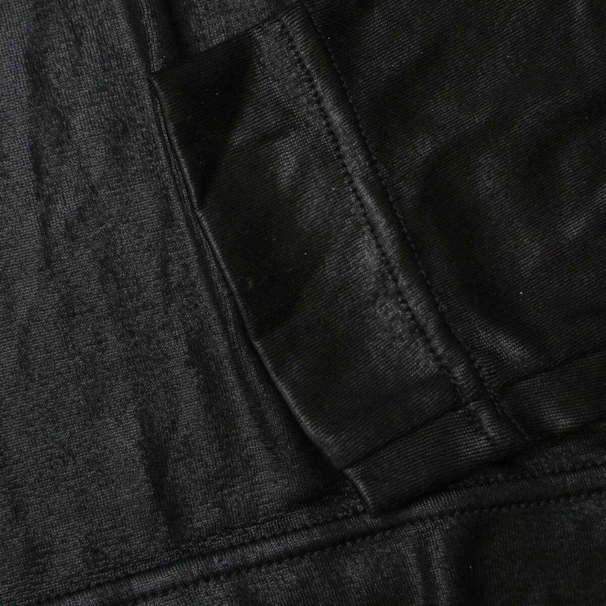 MK HOMME ミッシェルクラン オム 通年 光沢 加工★ ストレッチ 長袖 Vネック カットソー ロンTシャツ Sz.46 メンズ 黒_画像3