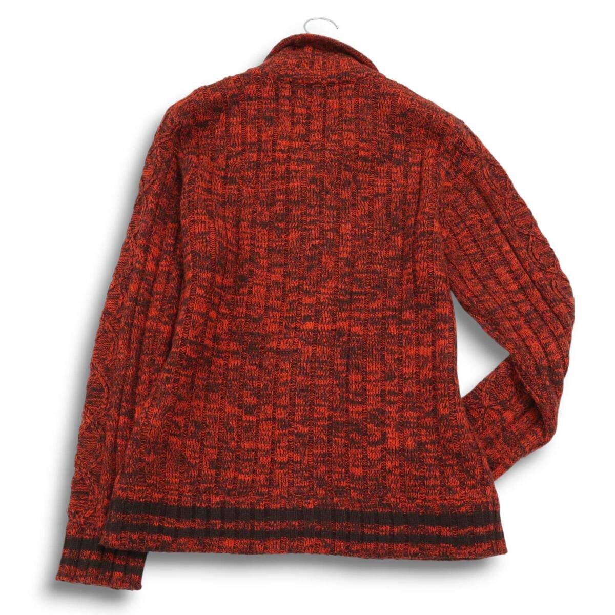 NICOLE CLUB FOR MEN ニコルクラブ フォーメン 秋冬 ★ ケーブル編み メランジ ニット カーディガン Sz.48 メンズ_画像4