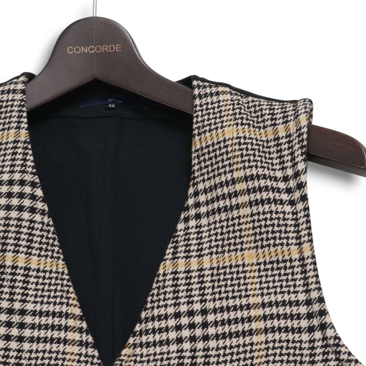 g-stage ジーステージ 通年 チェック切替★ ベスト ジレ Sz.48　メンズ 日本製_画像2