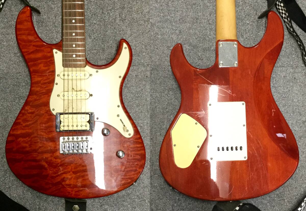 PP113△【音だし未確認】※都内手渡し可 エレキギター YAMAHA ヤマハ PACIFICA パシフィカ レッド系 弦楽器 楽器 状態/精度不明 現状品 _画像3