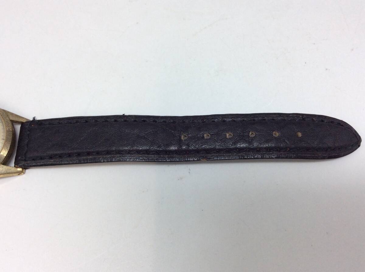 EE67△【手巻き/稼働】腕時計 STANCO スタンコ 17石 3針 ゴールドカラー ラウンド ※社外ベルト 現状品_画像6