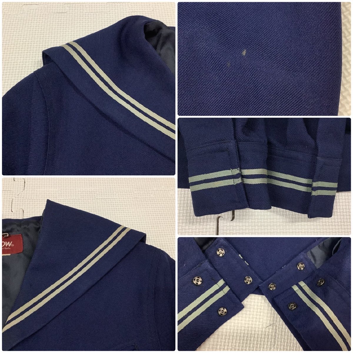 [I1762/Y]山形県 日本大学山形高校 7点 /指定品/大きい/冬,合服,半袖セーラー:3L程度/スカート:W72/スカーフ/タイ/緑2本/白2本/学生服_画像5