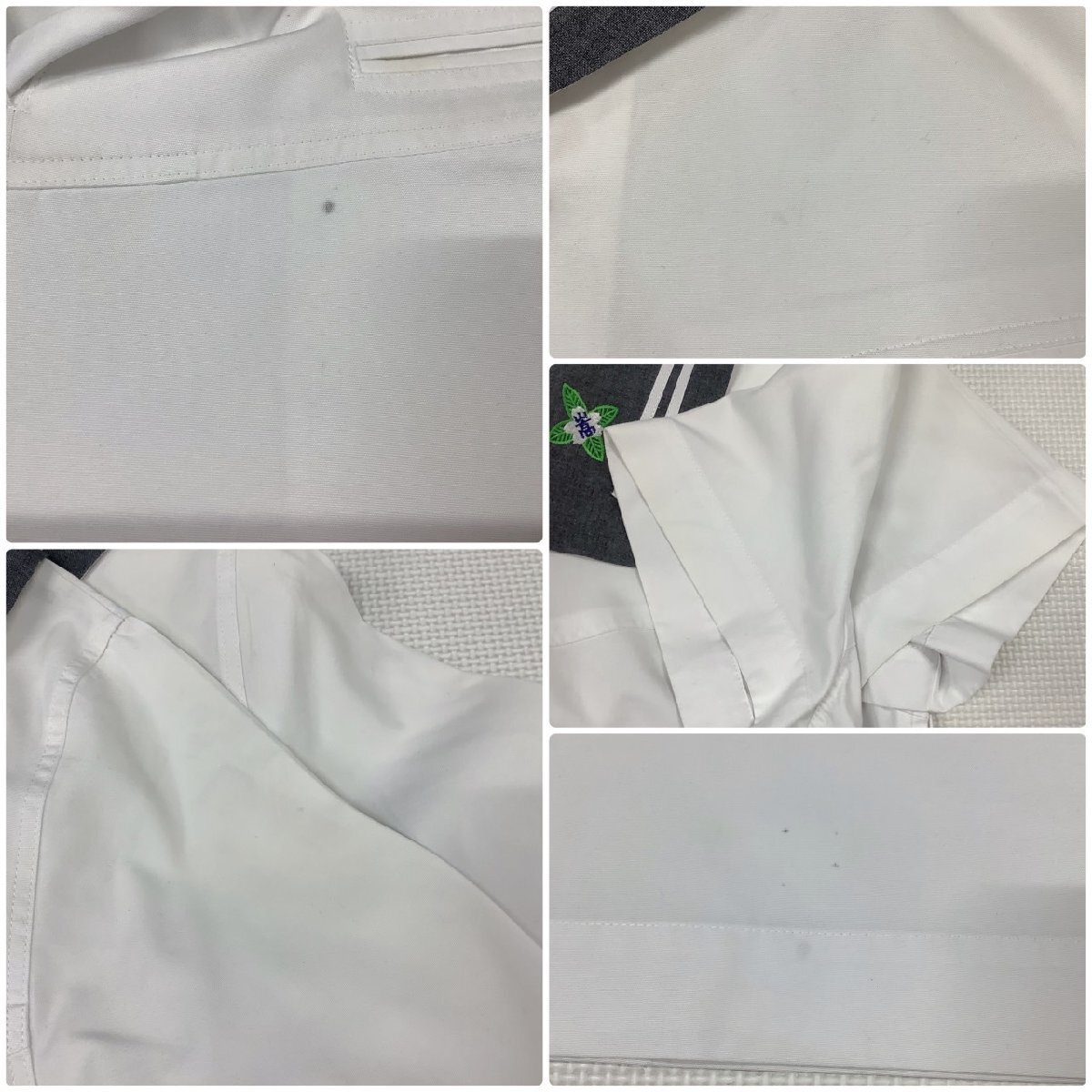 [I1762/Y]山形県 日本大学山形高校 7点 /指定品/大きい/冬,合服,半袖セーラー:3L程度/スカート:W72/スカーフ/タイ/緑2本/白2本/学生服_画像8