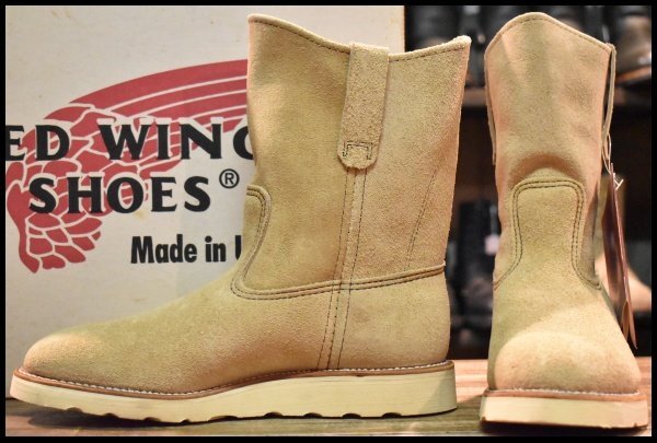 [7E DEAD перо бирка 97 год ] Red Wing 8168 замша peko Stan черновой наружный тянуть on бежевый ботинки redwing pecos HOPESMORE