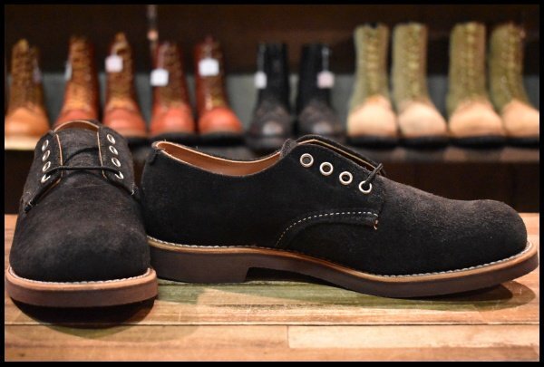 【8D 箱付 未使用 13年】レッドウィング 8055 スエード オックスフォード ブラック ラフアウト 短靴 フォアマン ブーツ redwing HOPESMORE_画像2