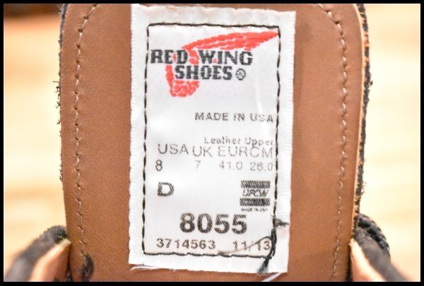 【8D 箱付 未使用 13年】レッドウィング 8055 スエード オックスフォード ブラック ラフアウト 短靴 フォアマン ブーツ redwing HOPESMORE_画像8