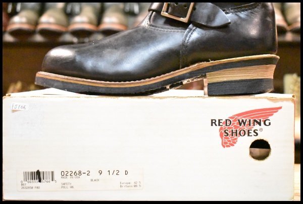 [9.5D с ящиком хорошая вещь 08 год ] Red Wing 2268 инженер чёрный черный хром steel tu тянуть on ботинки redwing HOPESMORE