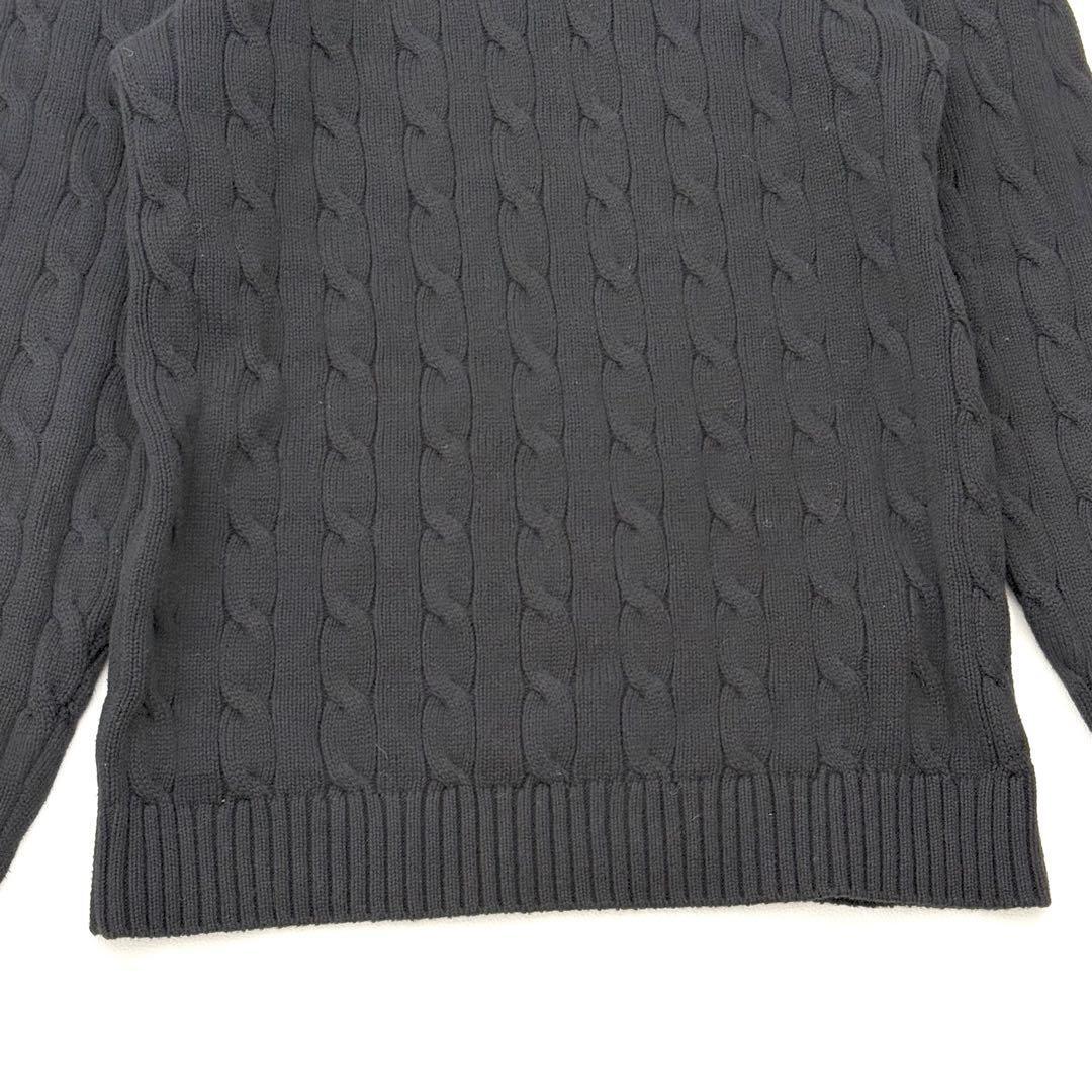 現行タグラルフローレン ケーブルニット コットン クォータージップ セーター_画像4